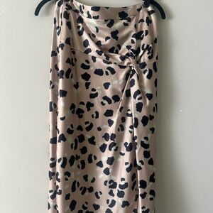 Anthropologie Animal Print Midi Skirt - Tan and Black